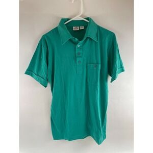 Jordan Christopher Polo Shirt Men's Size L Turquoise Buttoned Pocket Short Slv